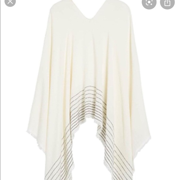 Rag and bone corded strip poncho ivory - Picture 2 of 5